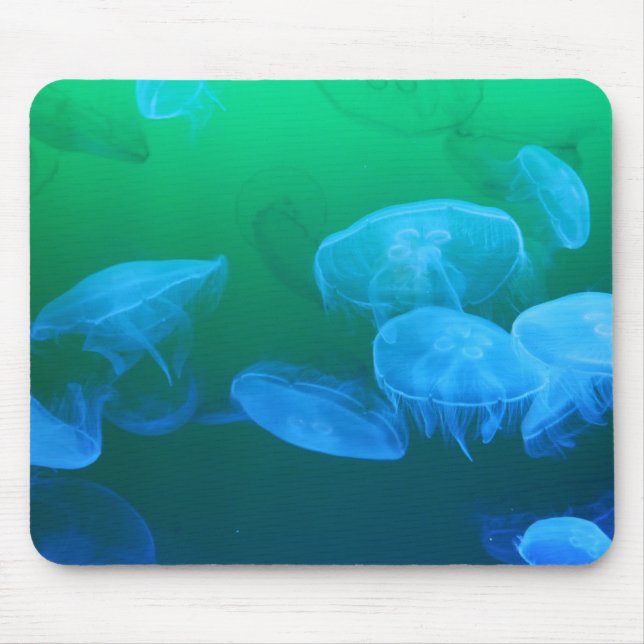 Cool Jellyfish Green Blue Gradient Mouse Pad (Front)