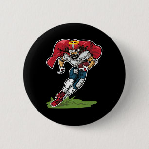 Cool Jesus American Football Gift Idea 6 Cm Round Badge