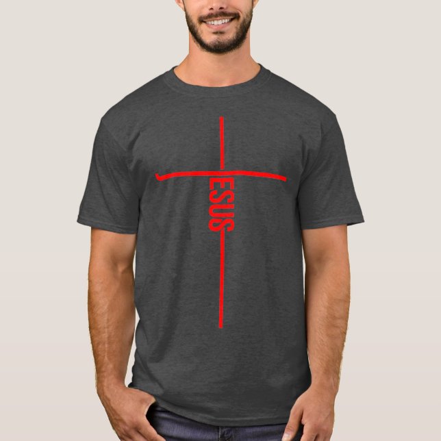 Cool Jesus Cross Gift For Men Women Funny Faith T-Shirt (Front)