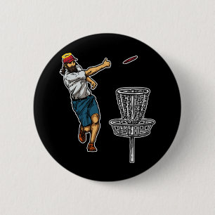 Cool Jesus Disc Golf Gift Idea 6 Cm Round Badge