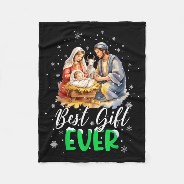 Cool Jesus Nativity Scene Christian Ever Christmas Fleece Blanket (Front)