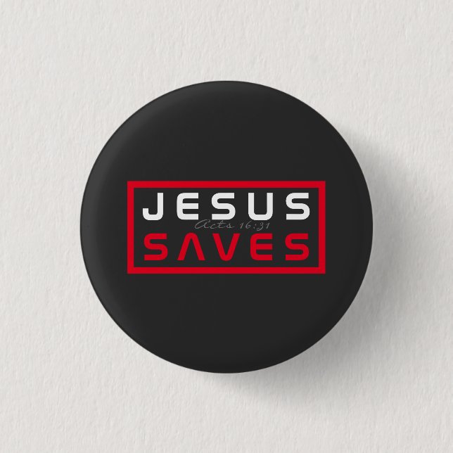 Cool Jesus Saves 3 Cm Round Badge (Front)