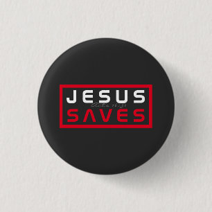 Cool Jesus Saves 3 Cm Round Badge