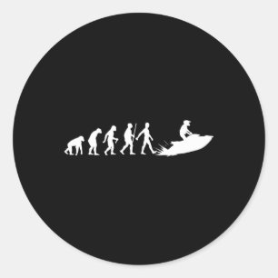 Cool Jet Ski For Men Women Evolution Sea Water Ski Classic Round Sticker