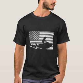 Cool Jet Ski For Men Women Skiers Us American Flag T-Shirt