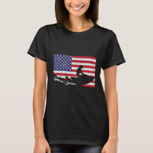 Cool Jet Ski For Men Women Skiers Us American Flag T-Shirt
