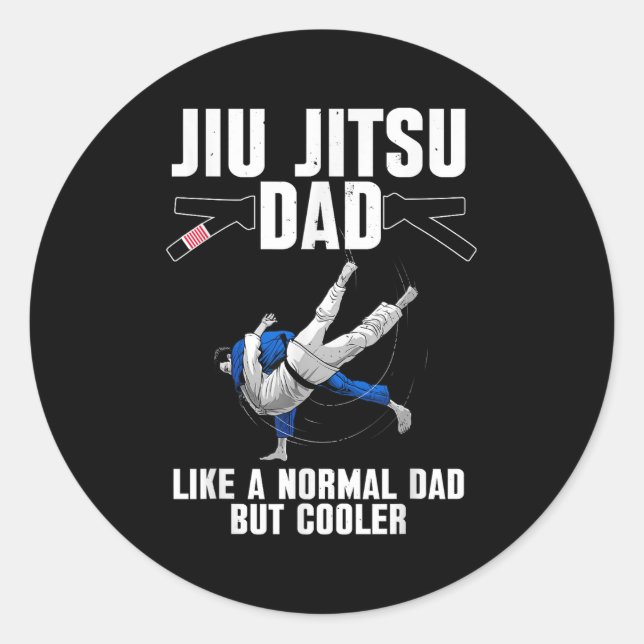 Cool Jiu Jitsu Art For Dad Father Bjj Brazilian Ji Classic Round Sticker (Front)