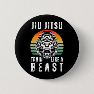 Cool jiu Jitsu Train Like a Roaring Gorilla 6 Cm Round Badge