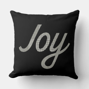 Cool Joy Houndstooth Pattern On Black Cushion
