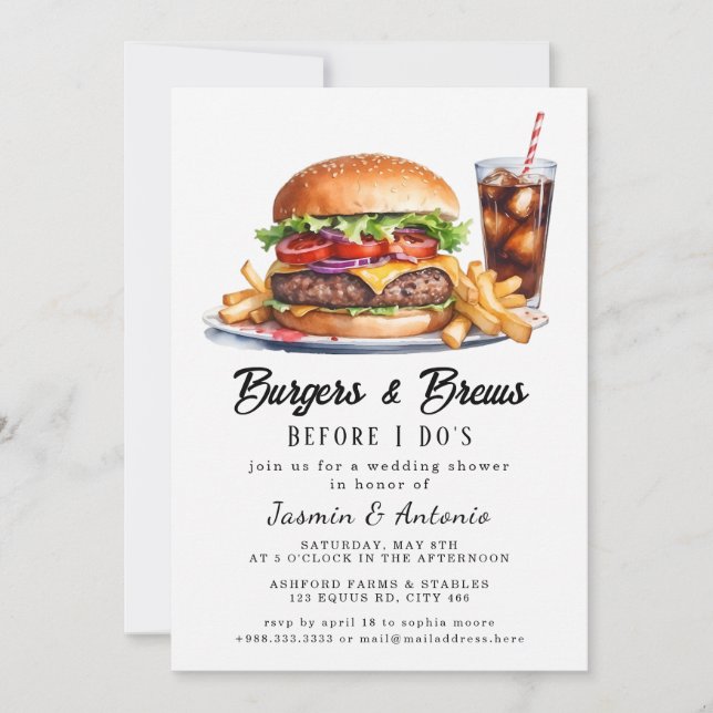 COOL Juice and Burgers  Invitation (Front)