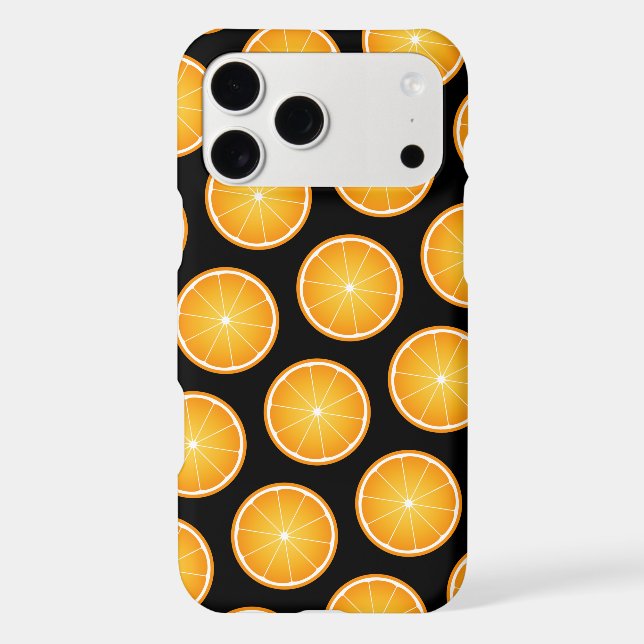 Cool Juicy Orange fruit slices pattern on black  (Back)