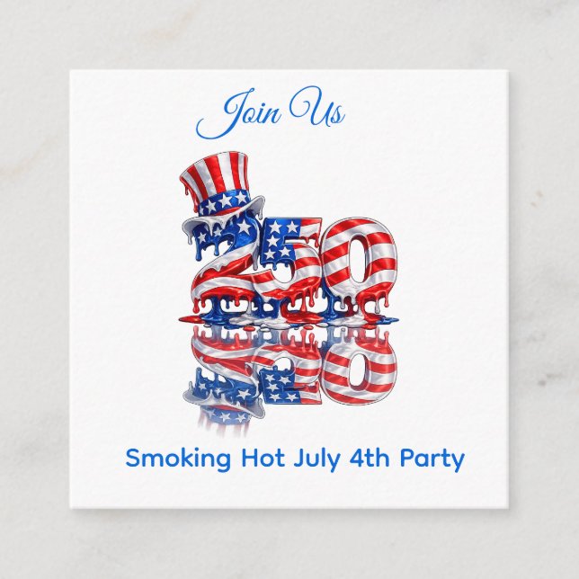 Cool July 4th celebration Key Chain Enclosure Card (Front)