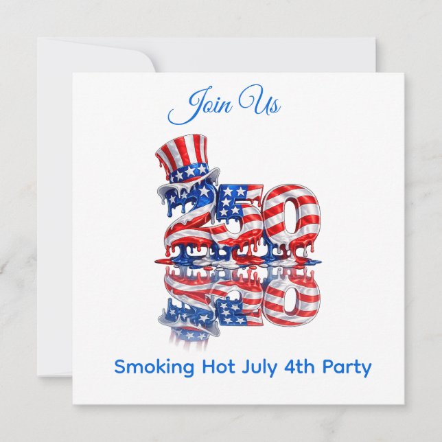Cool July 4th celebration Key Chain Save The Date (Front)