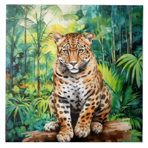 Cool jungle leopard lovers  ceramic tile