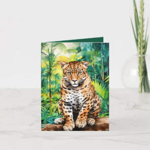 Cool jungle leopard lovers note card