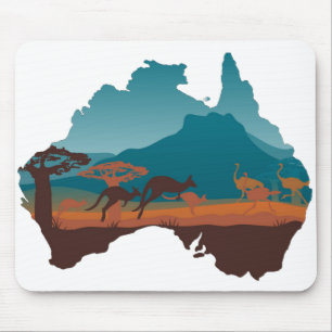 Cool Kangaroo Australia travel Support Australia Mouse Pad