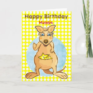 Cool kangaroo Birthday - bubbles card