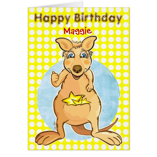 Cool kangaroo Birthday - bubbles card