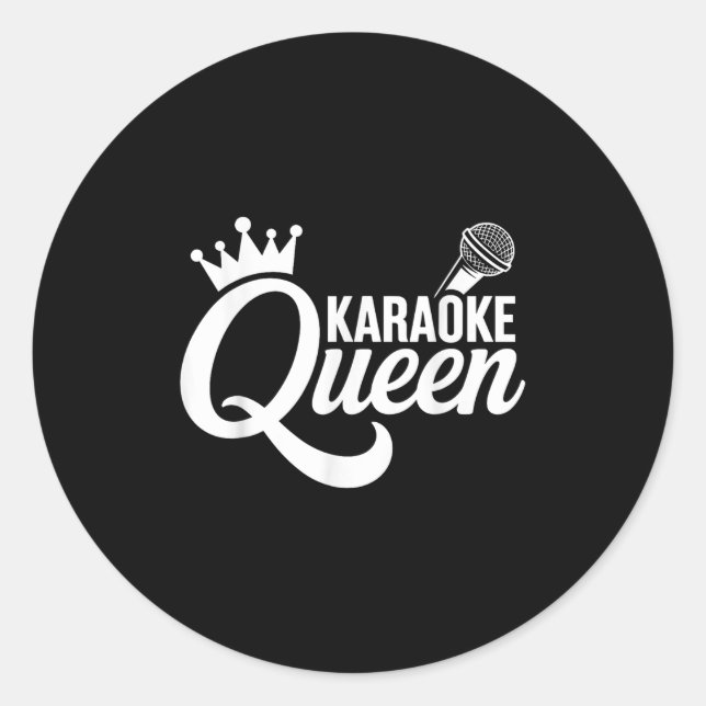 Cool Karaoke Art For Women Girls Singing Music Kar Classic Round Sticker (Front)