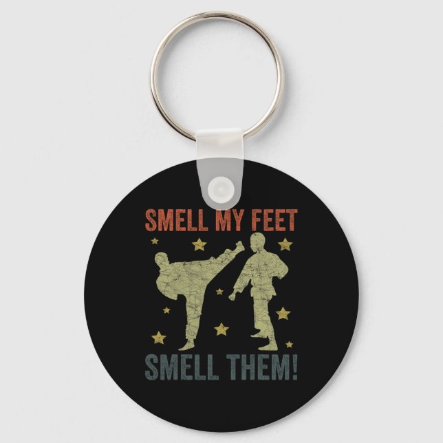 Cool Karate For Boys Girls Funny Smell My Feet Kar Key Ring (Front)