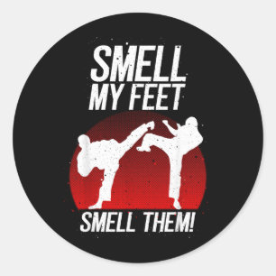 Cool Karate Gift for Boys Girls Funny Smell Feet Classic Round Sticker