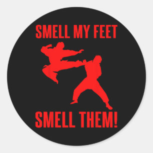 Cool Karate Gift For Boys Girls Funny Smell My Fee Classic Round Sticker