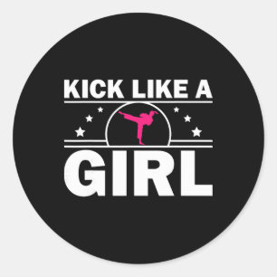 Cool Karate Gift Kickboxing Karate Lover Taekwondo Classic Round Sticker