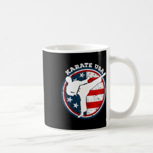Cool Karate With American Flag For Women Kids Men Coffee Mug