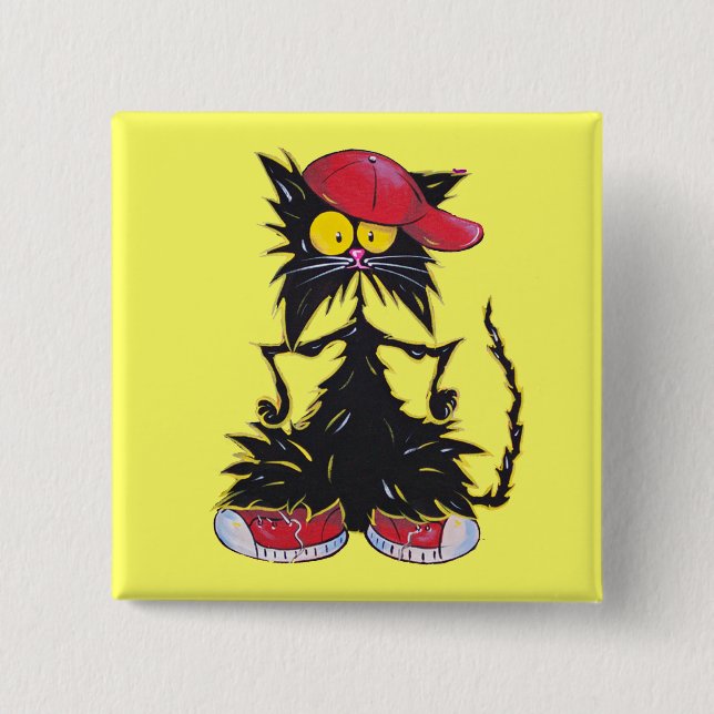 Cool Kat Hip Hop 15 Cm Square Badge (Front)