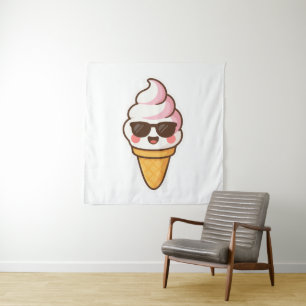 Cool Kawaii Ice Cream Tapestry