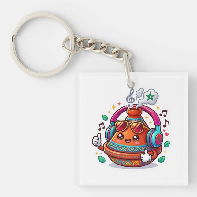 Cool Kawaii Moroccan Tagine Key Ring (Front)
