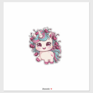 Cool kawaii unicorn with cherries Long Sleeve T-Sh