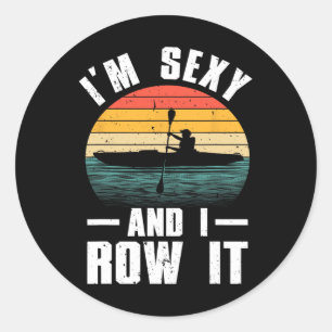 Cool Kayak Art For Men Women Kayaker Rowing Boatin Classic Round Sticker