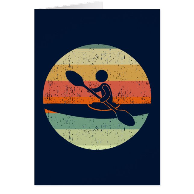 Cool Kayak Sunset Kayaking Card (Front)