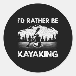 Cool Kayaking Art For Men Women Kayak Paddle Boati Classic Round Sticker