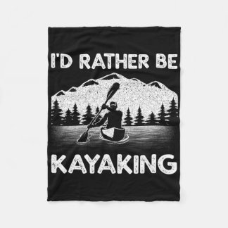 Cool Kayaking Art For Men Women Kayak Paddle Boati Fleece Blanket