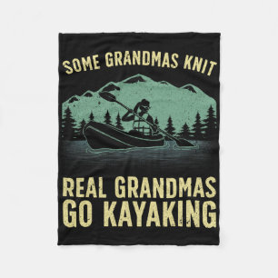Cool Kayaking For Grandma Mum Kayaker Boating Kaya Fleece Blanket