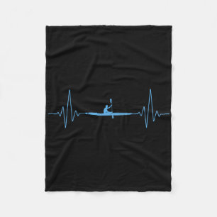 Cool Kayaking Heartbeat Canoe Boating Kayaks Outdo Fleece Blanket