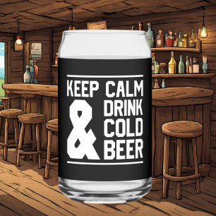 Cool keep calm drink cold beer word art can glass