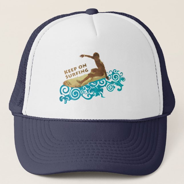 Cool Keep on Surfing Summer Surf Cap (Front)