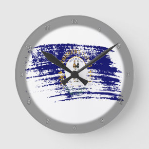 Cool Kentuckee flag design Round Clock