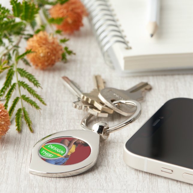 COOL! Keychain - Premium Metal - Swirl Design (Side)