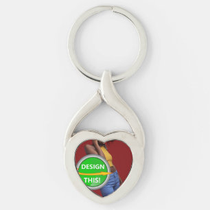 COOL! Keychain - Premium Metal - Twisted Heart