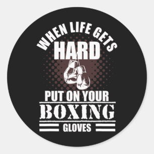 Cool Kickboxing And Boxing Saying Classic Round Sticker
