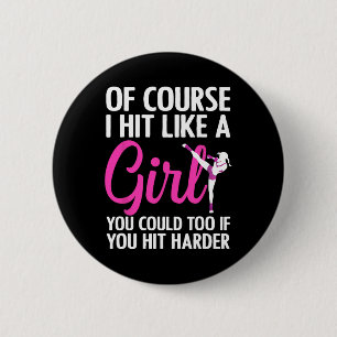 Cool Kickboxing For Women Girls Taekwondo Karate K 6 Cm Round Badge