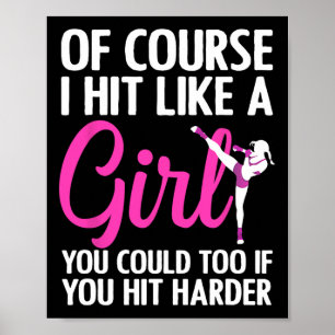 Cool Kickboxing For Women Girls Taekwondo Karate K Poster