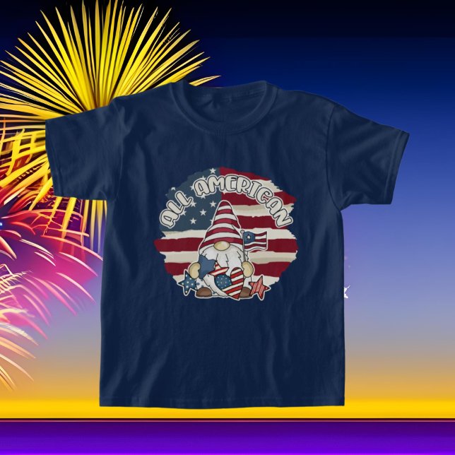 cool kids all American gnome Patriotic July Fourth T-Shirt (Creator Uploaded)