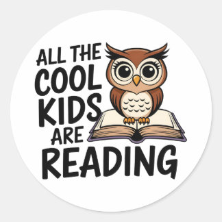 “Cool Kids” Bookish Classic Round Sticker