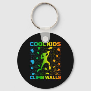 Cool Kids Climb Walls Extreme Sport Rock Climbing Key Ring