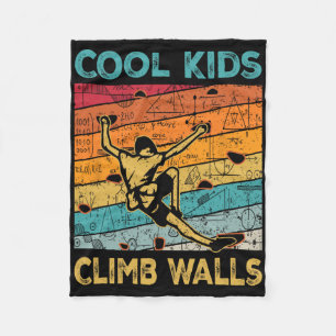 Cool Kids Climb Walls Extremesport Rock Climbing B Fleece Blanket